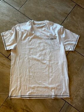Karl Lagerfeld White Short-Sleeve Tee with Black Contrast Trim